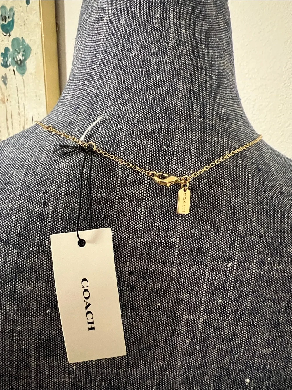 Coach Gold Mini “C” Heart Pendant Necklace